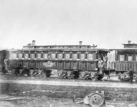 Railroad car carrying Lincoln's body