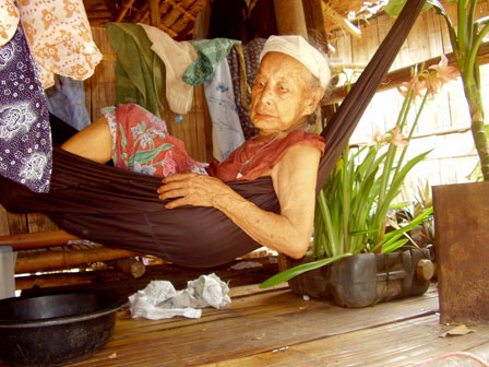 old woman in a hammock